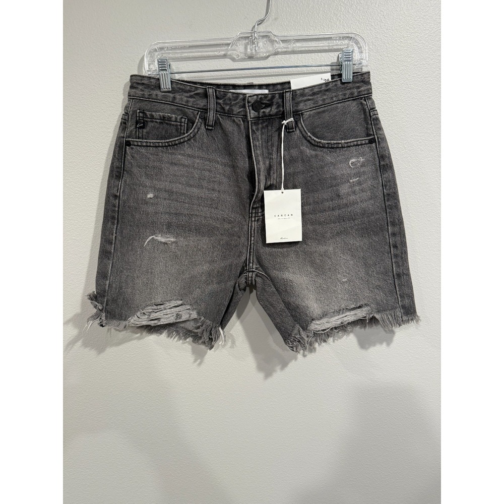 KanCan Shorts Womens 5/26 Grey Vintage 90s‎ Cutoff Distressed Denim